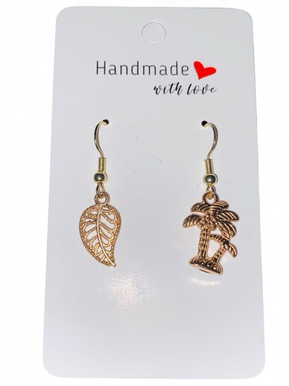 Gold Leaf & Palm Tree Earrings